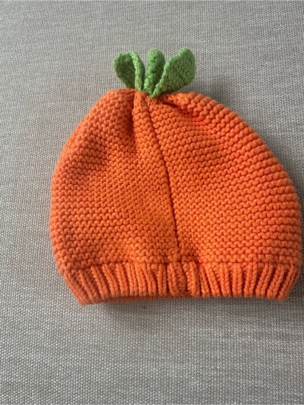 Carter's Orange Knit Pumpkin Beanie with Green Stem